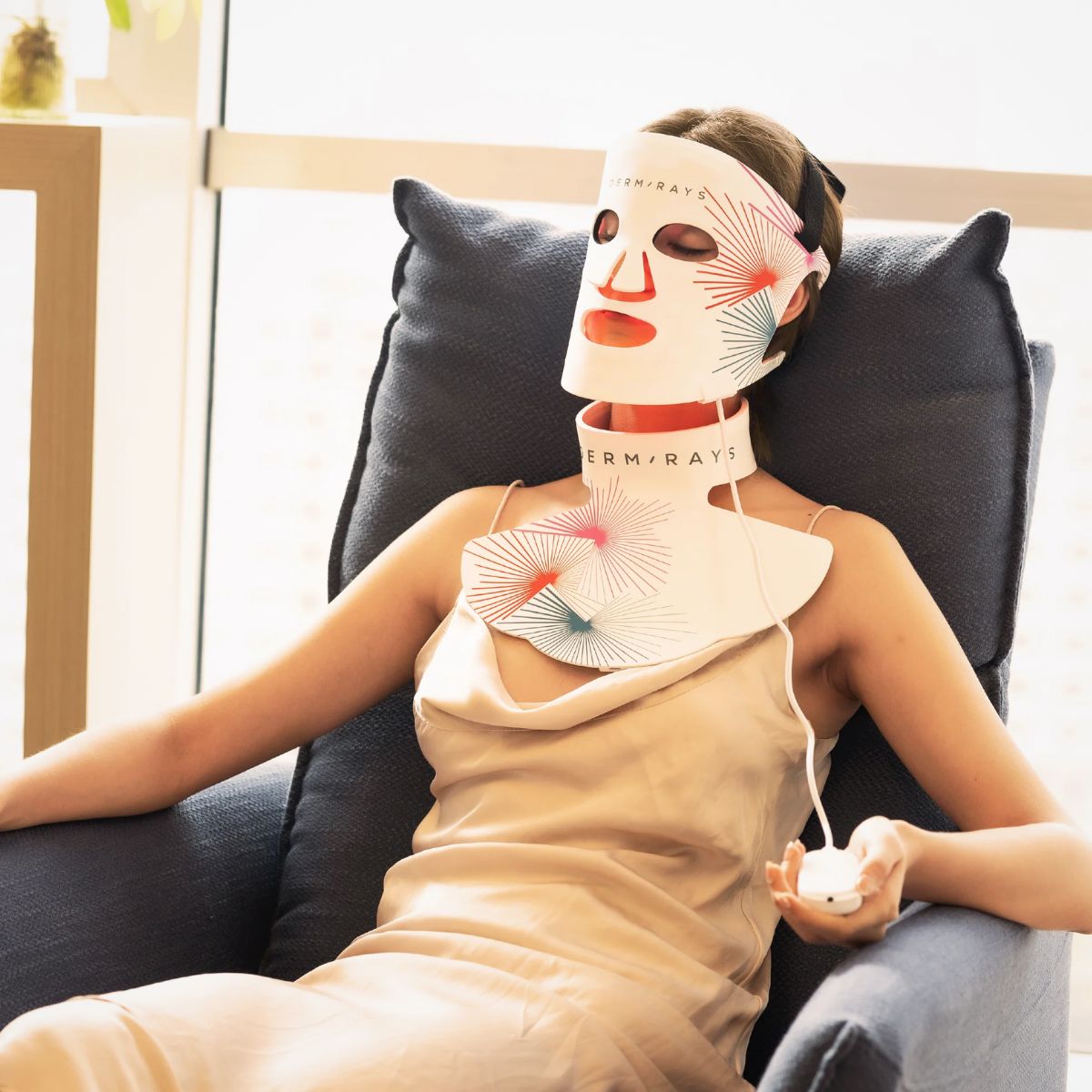 DermRays LED Light Therapy Mask For Face, Neck and Décolletage, Revitalize & Renew Your Skin