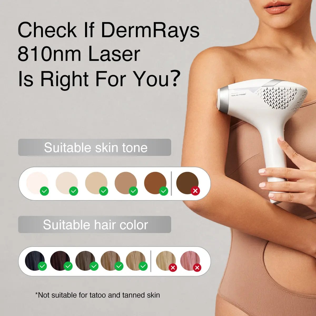 DermRays V8S Diode Laser Hair Removal, 810nm, Faster Results, Most Powerful