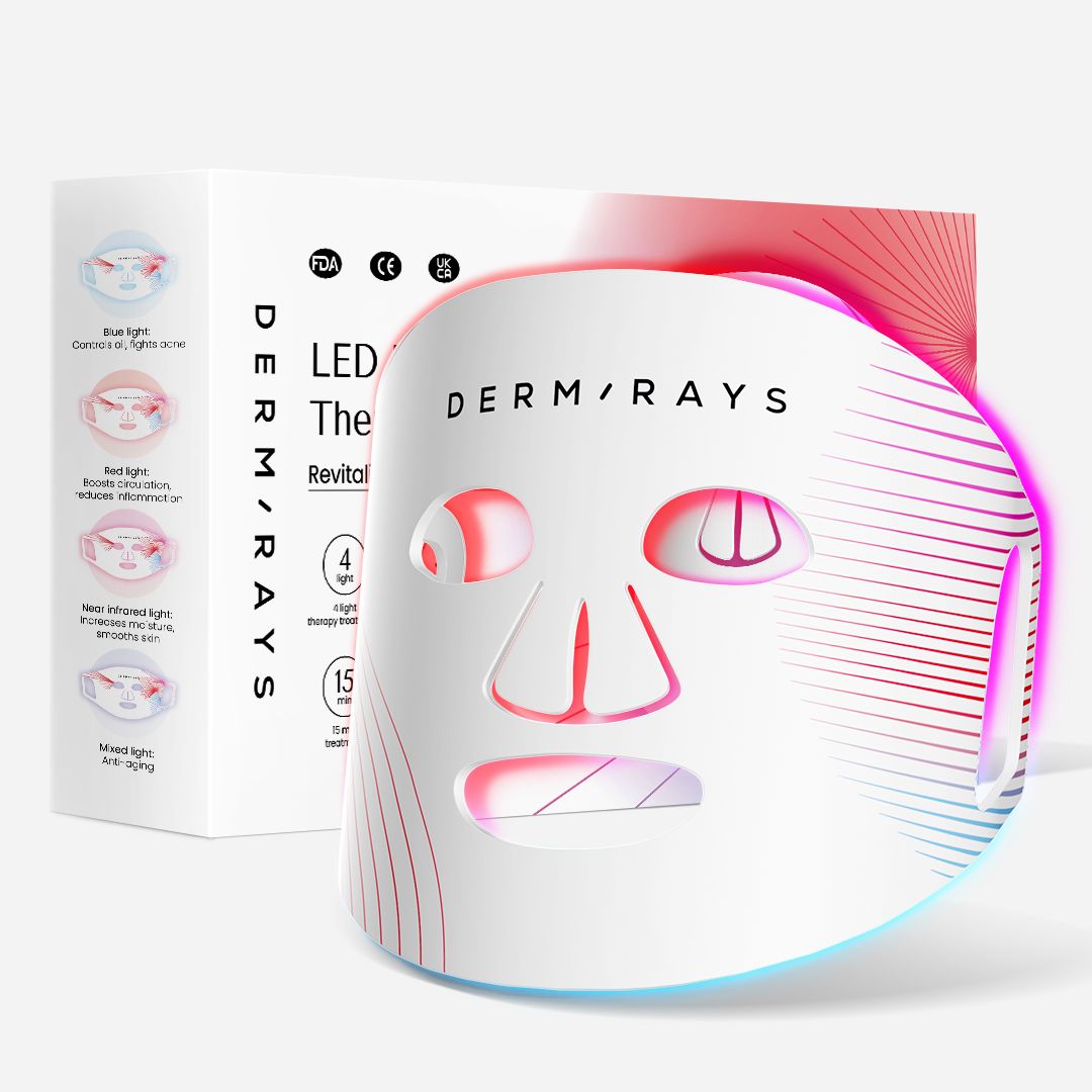 DermRays LED Light Therapy Mask For Face, Neck and Décolletage, Revita