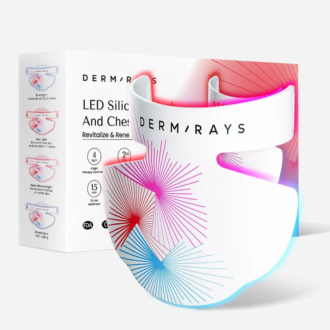 DermRays LED Light Therapy Mask For Face, Neck and Décolletage, Revitalize & Renew Your Skin DermRays DermRays