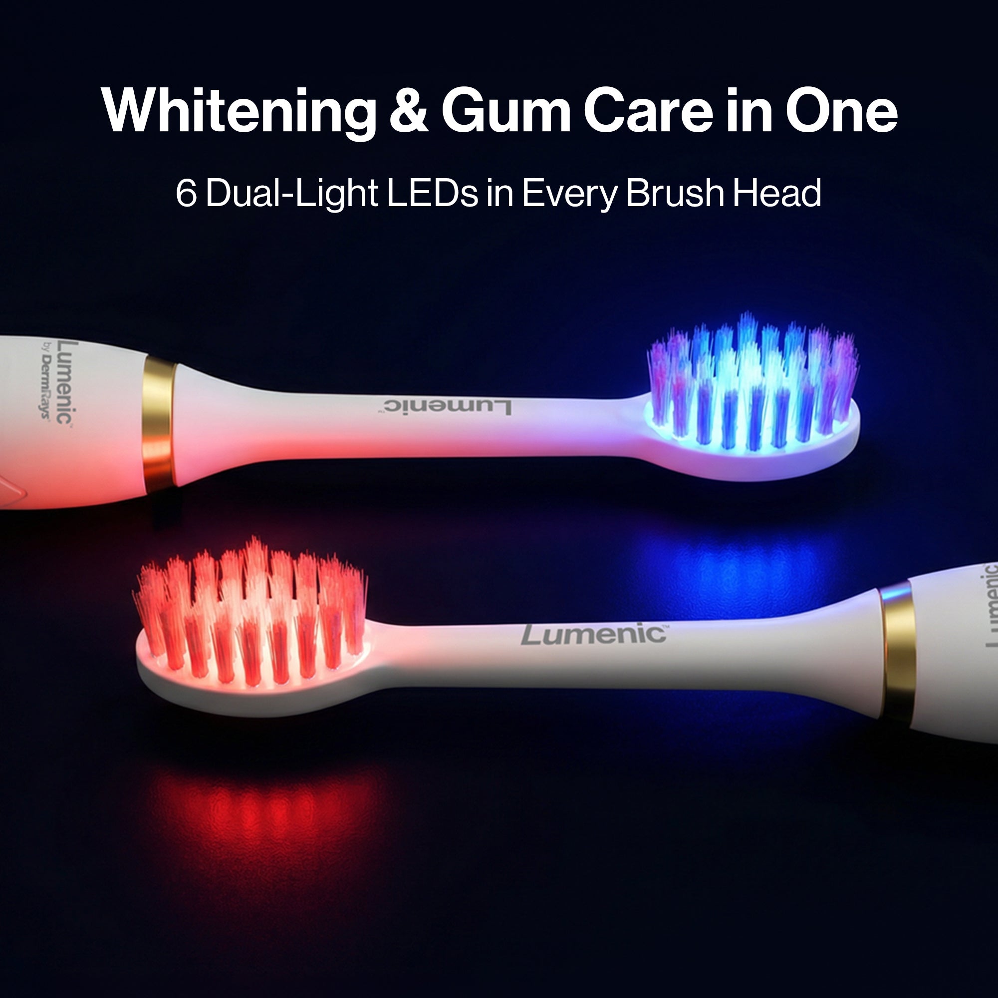 Cabezales de repuesto para cepillos de dientes Lumenic™ Dual-Light (2 piezas)
